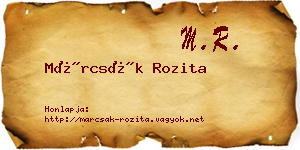 Márcsák Rozita névjegykártya